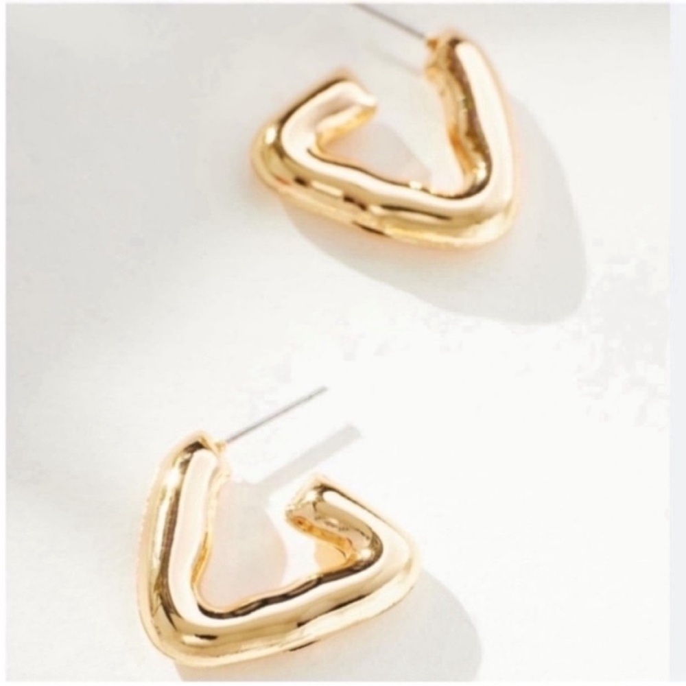 New! Gold Geometric Hoop Earrings (1005) NWOT